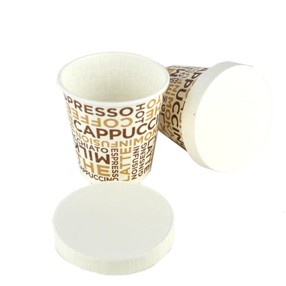100 gobelets en papier blanc avec inscription café 3 oz idéal pour le café + couvercle blanc