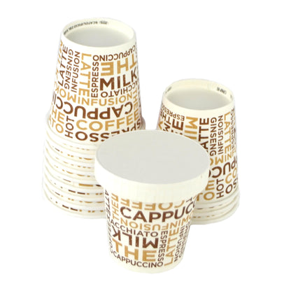 100 gobelets en papier blanc avec inscription café 3 oz idéal pour le café + couvercle blanc