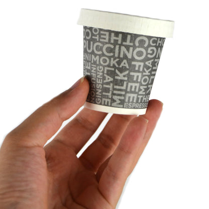 100 vasos de papel negros con escritura para café de 3 oz ideales para café