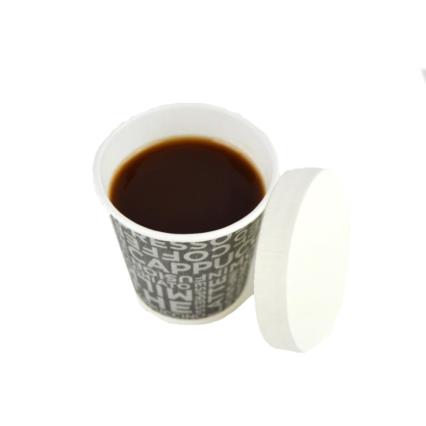 100 vasos de papel negros con escritura para café de 3 oz ideales para café