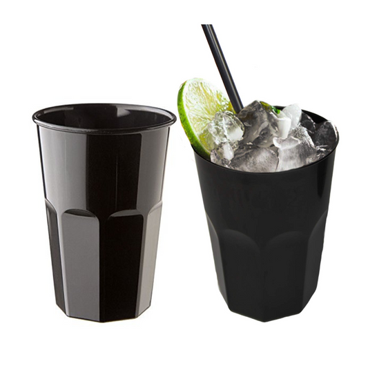 60 bicchieri neri rigidi e resistenti 270cc per cocktail e mojito