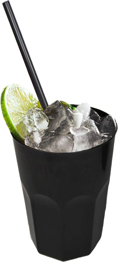 60 verres noirs rigides et résistants de 270 cc pour cocktails et mojitos