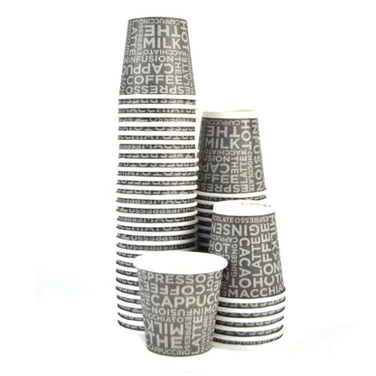 100 vasos de papel negros con escritura para café de 3 oz ideales para café