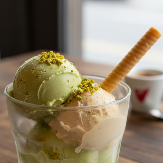 Cialda per gelato bicolore a forma di cannolo lungo