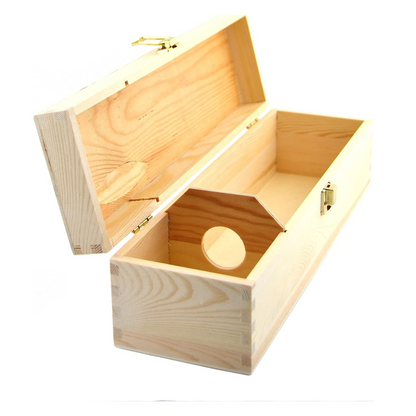 1 caisse à vin en bois (pour 1 bouteille) avec serrure