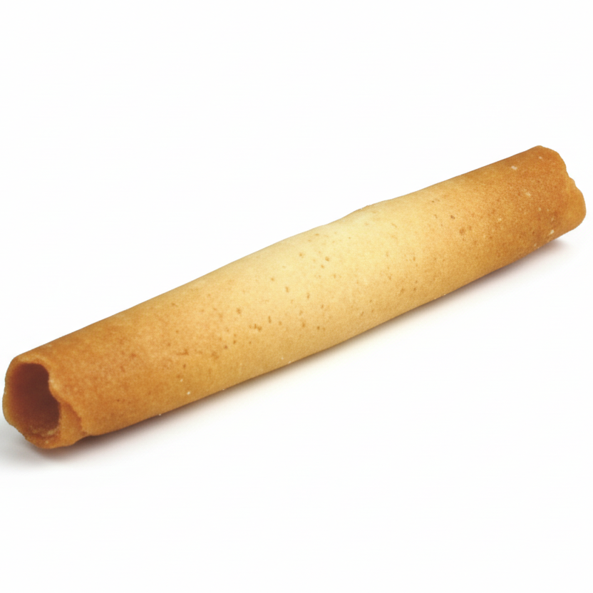 Oblea de helado de cannolo enrollada