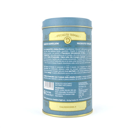 gr 120 di cialde di montecatini in barattolo di latta, prodotto dolciario