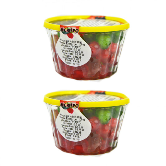 gr 400 di mix ciliegie rosse e verdi candite dolci,panettoni cassate e gelati