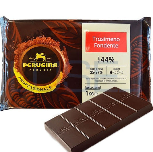 Kg 1 cioccolato senza glutine fondente Trasimeno (cacao minimo 44% burro di cacao 25-27%)