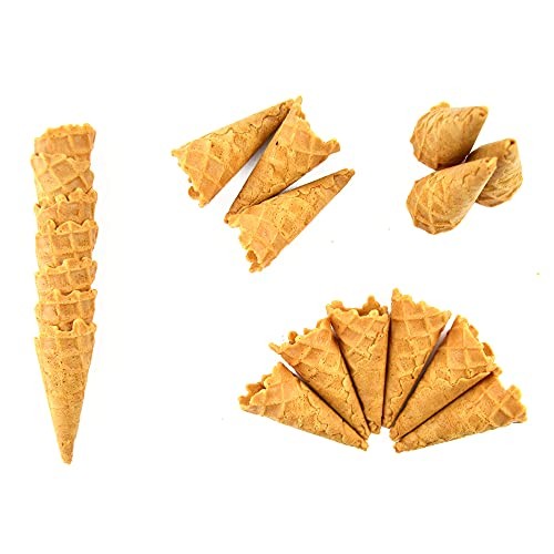 Pequeños conos de oblea para decorar conos de helado, yogur y semifreddo.