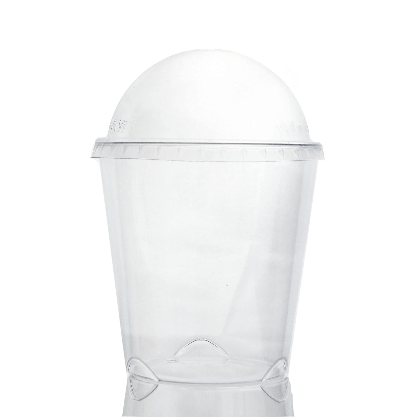 50 verres de 400 cc pour milkshakes, glaces et salades de fruits + couvercle dôme avec trou pour paille