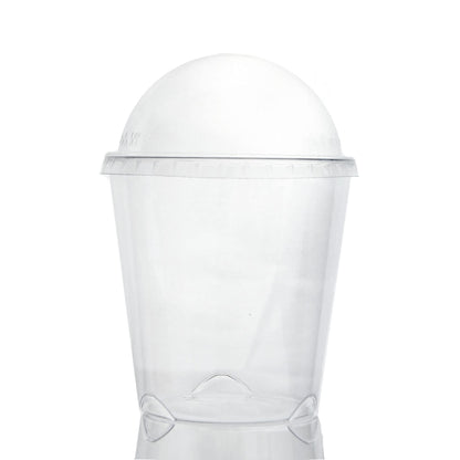 50 verres de 400 cc pour milkshakes, glaces et salades de fruits + couvercle dôme avec trou pour paille