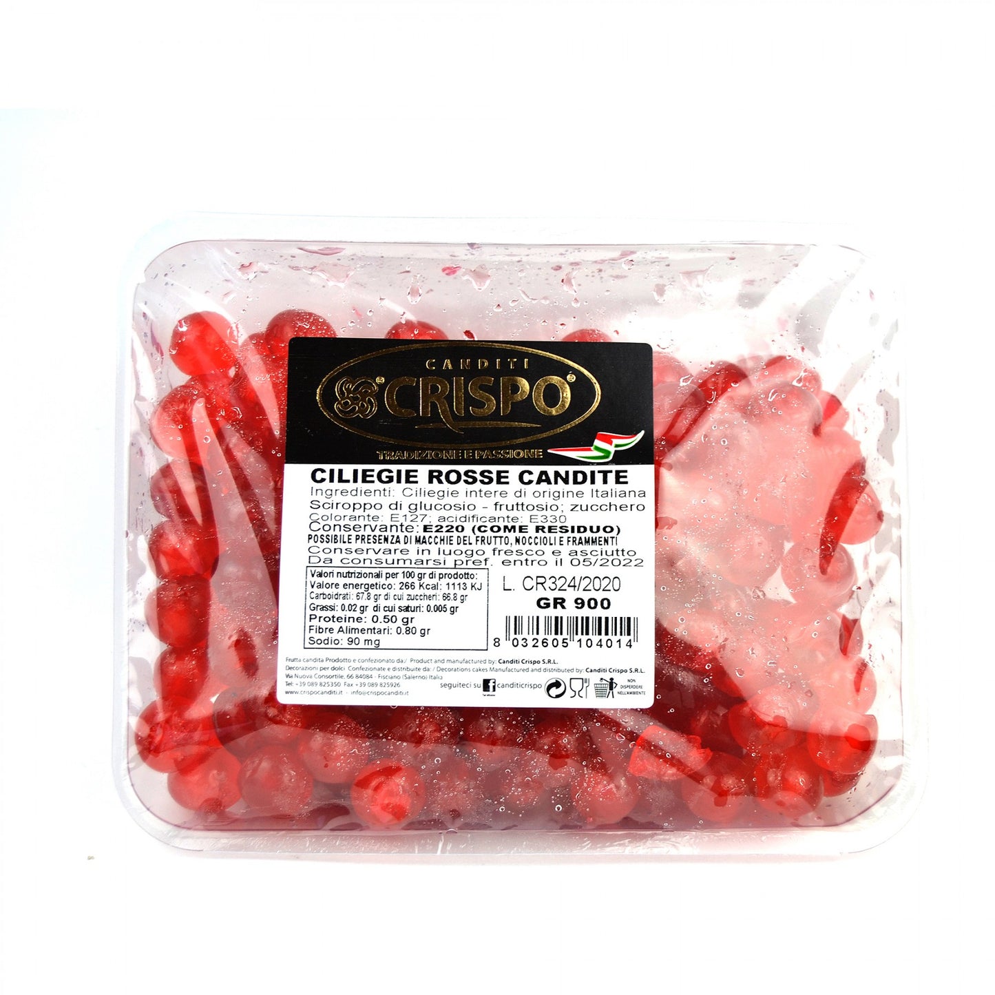 gr 900 ciliegie rosse candite per decorare dolci,panettoni,cassate e gelati
