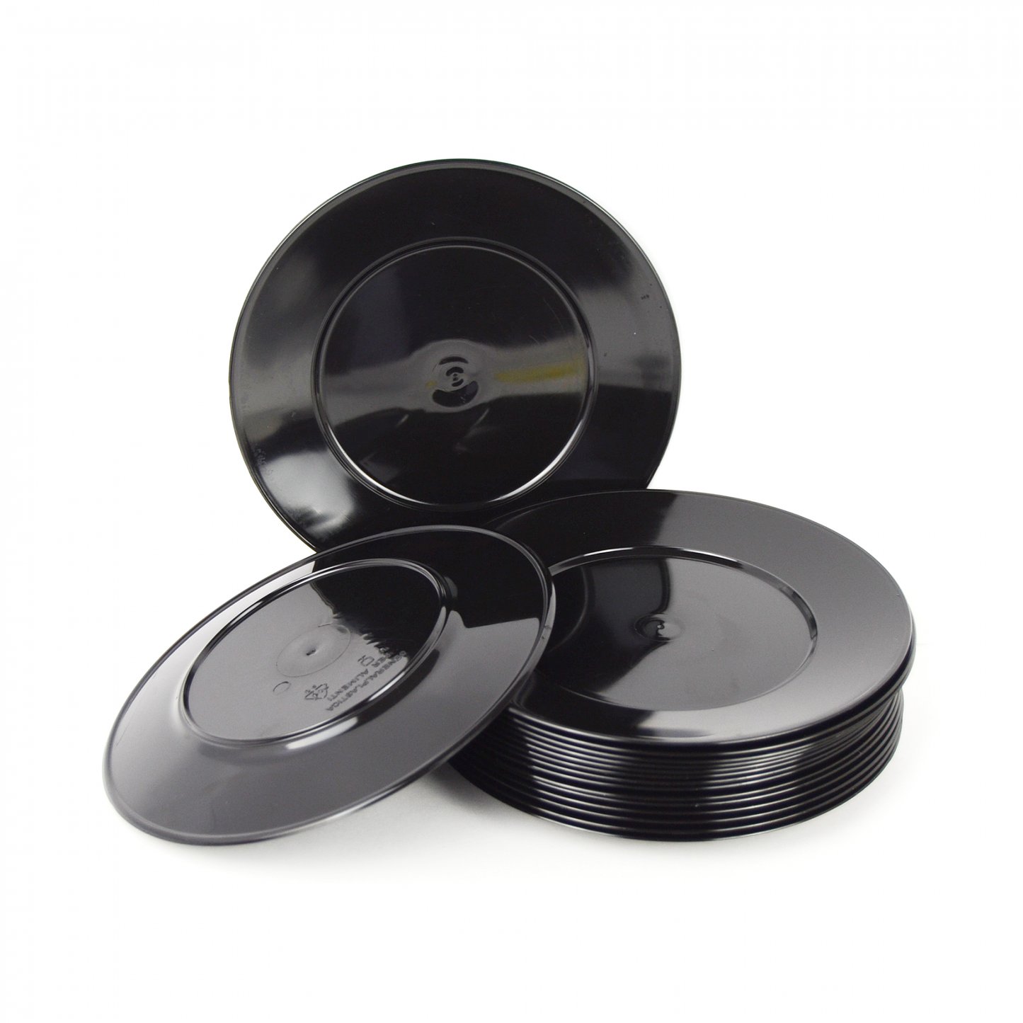 PZ 60 platos negros reutilizables de 17 cm de diámetro para aperitivos, cenas de aperitivo, fiestas, postres y dulces.