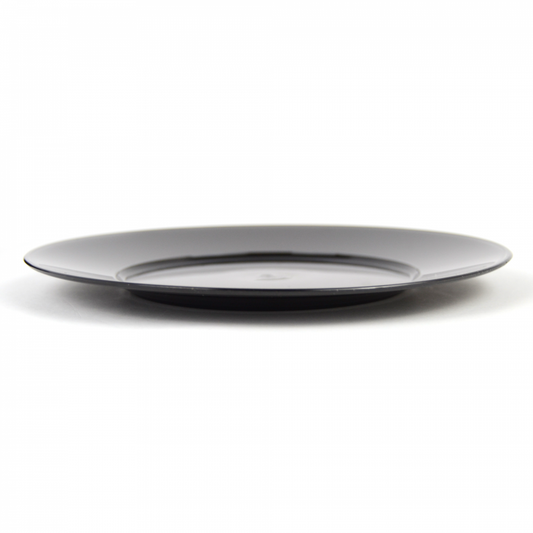 Assiettes noires de 17 cm de diamètre, réutilisables, parfaites pour apéritifs, fêtes et traiteurs, 60 pièces