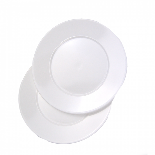 PZ 60 piattini bianchi riutilizzabili diametro 17 cm per aperitivo, apericena, party, feste per dessert e dolci