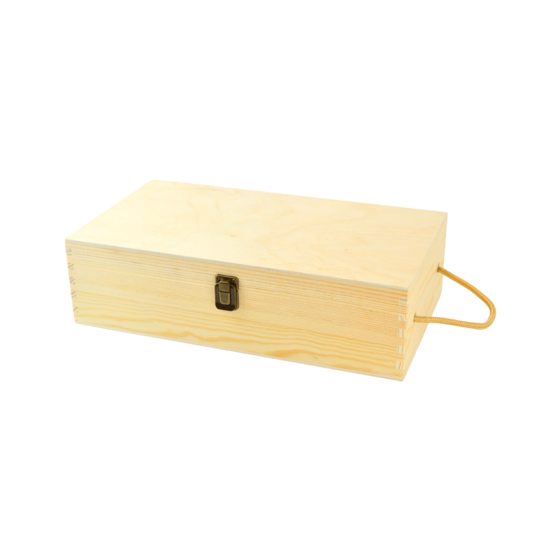 1 scatola porta vino in legno (x 2 bottiglie) cassetta porta bottigliemanico corda