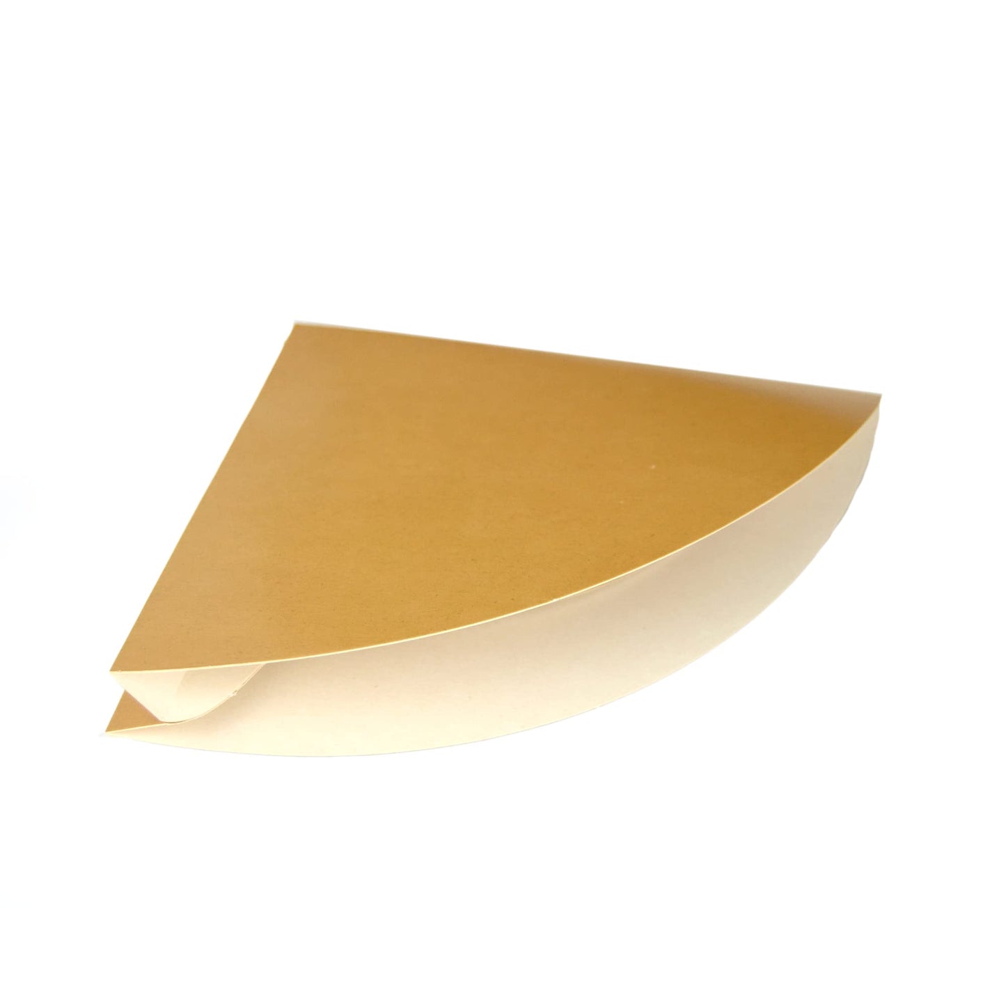 100 creperas plegables de cartón marrón apto para uso alimentario, ideales para crepes dulces y saladas.