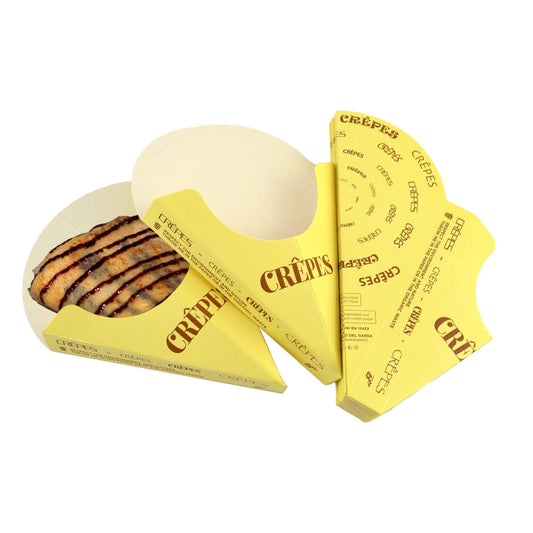 Pz 100 porta crepes a tasca biodegradabile e compostabile ideale per l'asporto di crepes dolci e salate