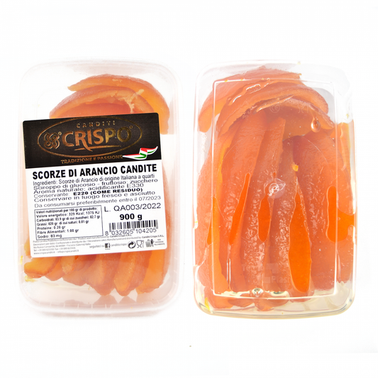 gr 900 scorze di arancio candite per decorare dolci,panettoni,cassate e gelati