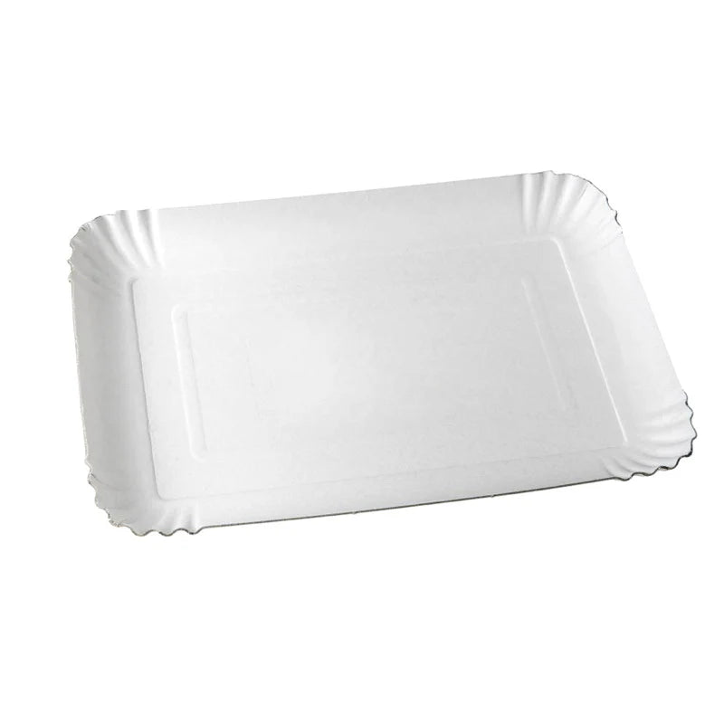 100 barquettes en carton blanc pour produits de pâtisserie à emporter tels que croissants, biscuits, viennoiseries et gâteaux