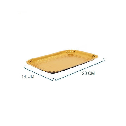 100 piezas de bandejas de cartón dorado para productos de pastelería para llevar como croissants, galletas, pasteles y tartas