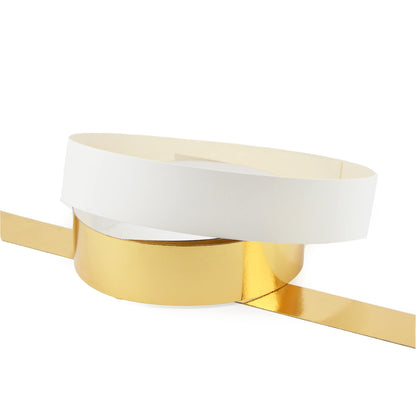 Pz 100 strisce in carta bianca + pz 100 oro  per asporto di alimenti come torte e dolci per pasticceria