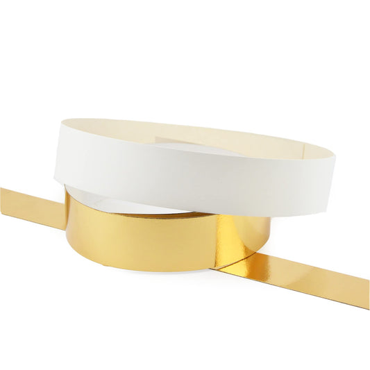 Pz 100 strisce in carta bianca + pz 100 oro  per asporto di alimenti come torte e dolci per pasticceria