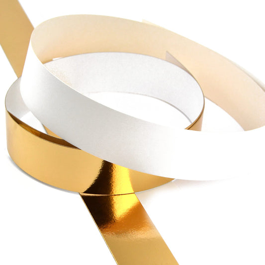 Pz 100 strisce in carta bianca + pz 100 oro  per asporto di alimenti come torte e dolci per pasticceria